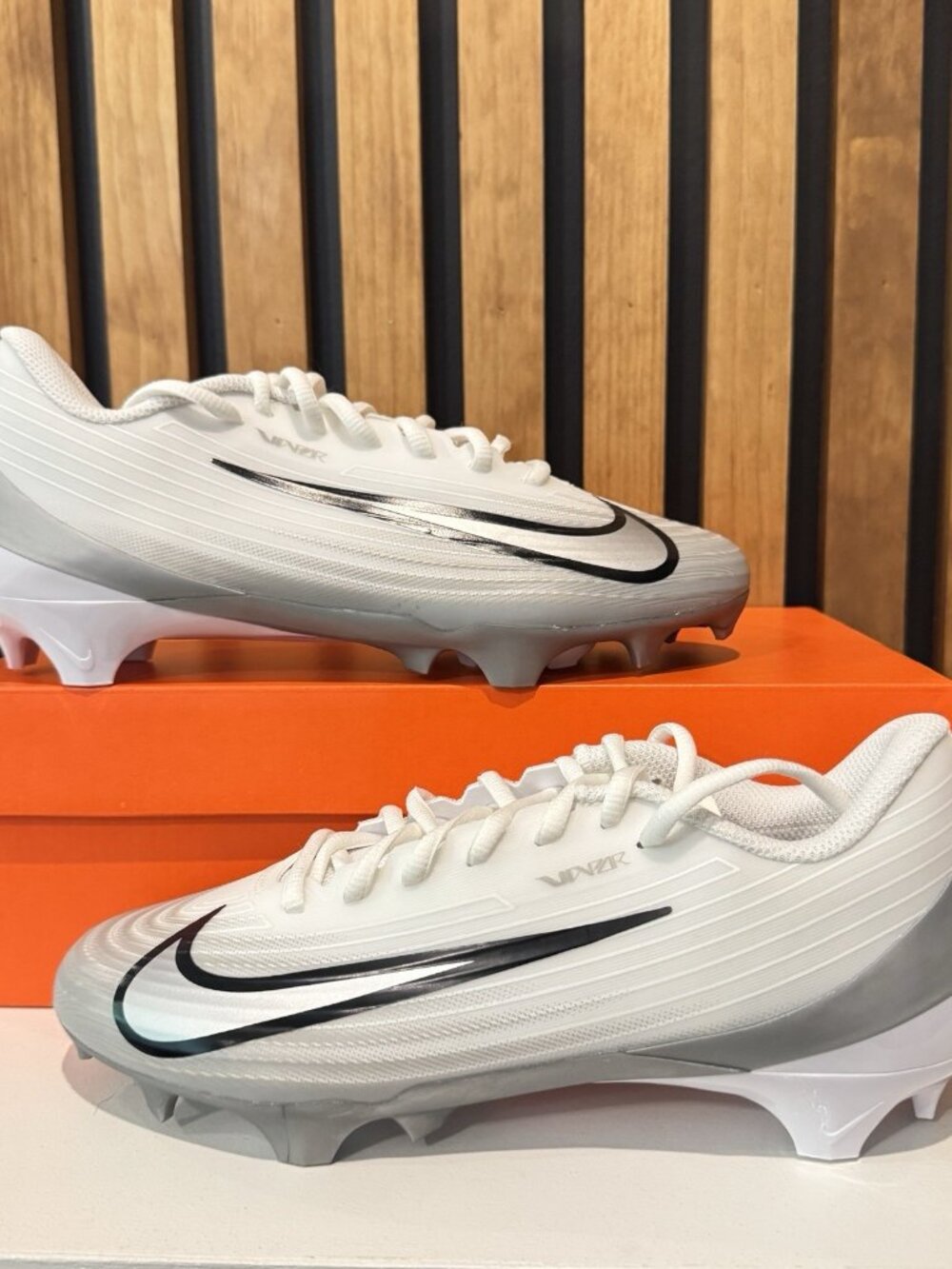 SIZE 7.5 - Nike Vapor Speed 3 Elite White Wolf Grey Football Cleats FB3303-100